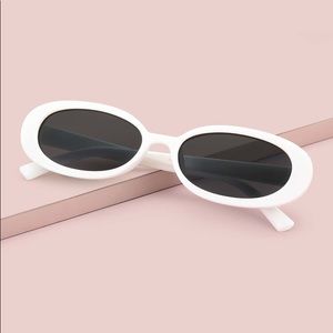 White Oval Sunglasses